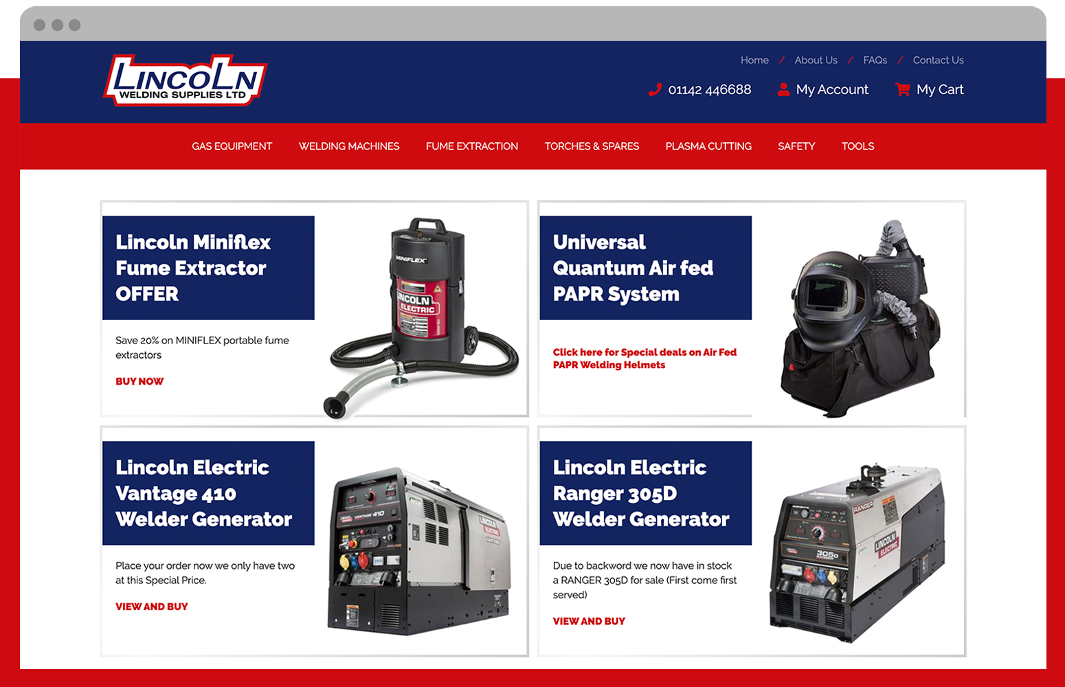 Lincoln Welding website